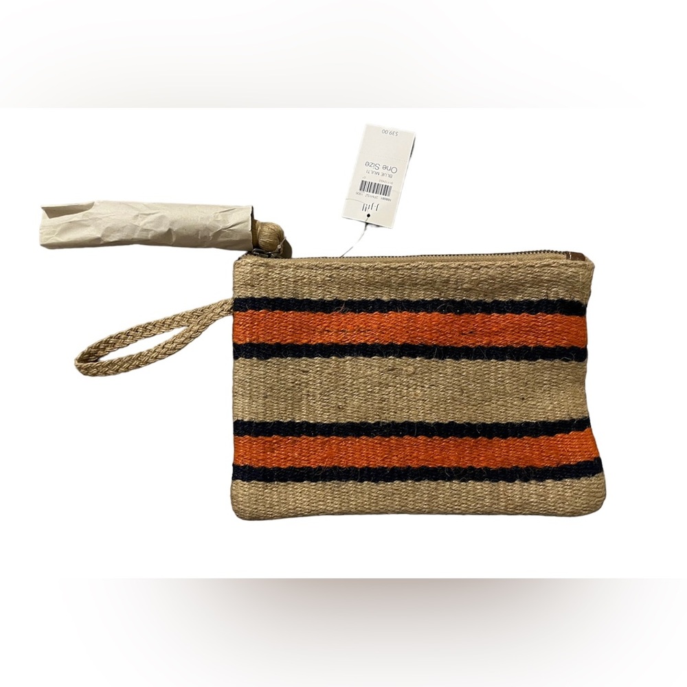 COPY - J.Jill multi colored jute clutch NWT